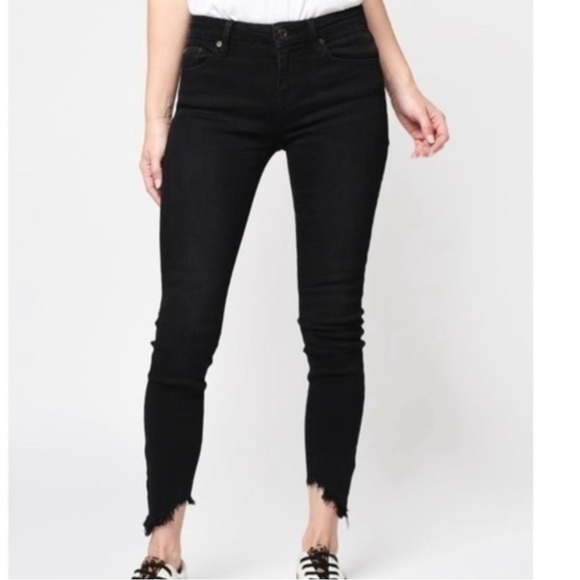 Pistola Audrey Mid Rise Black‎ Raw Hem Jeans size 27 - Picture 1 of 9
